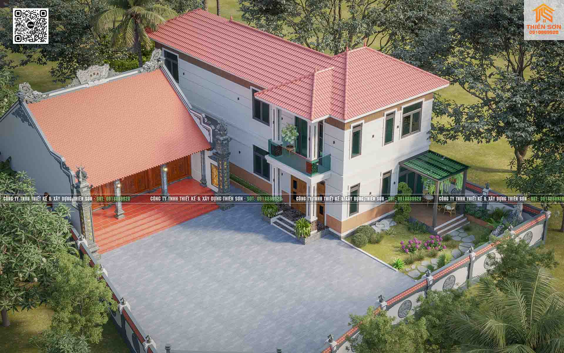 Mẫu nhà thờ 3 gian 2 mái kết hợp nhà ở hai tầng tại Bắc Ninh Mẫu nhà thờ 3 gian 2 mái kết hợp nhà ở hai tầng tại Bắc Ninh