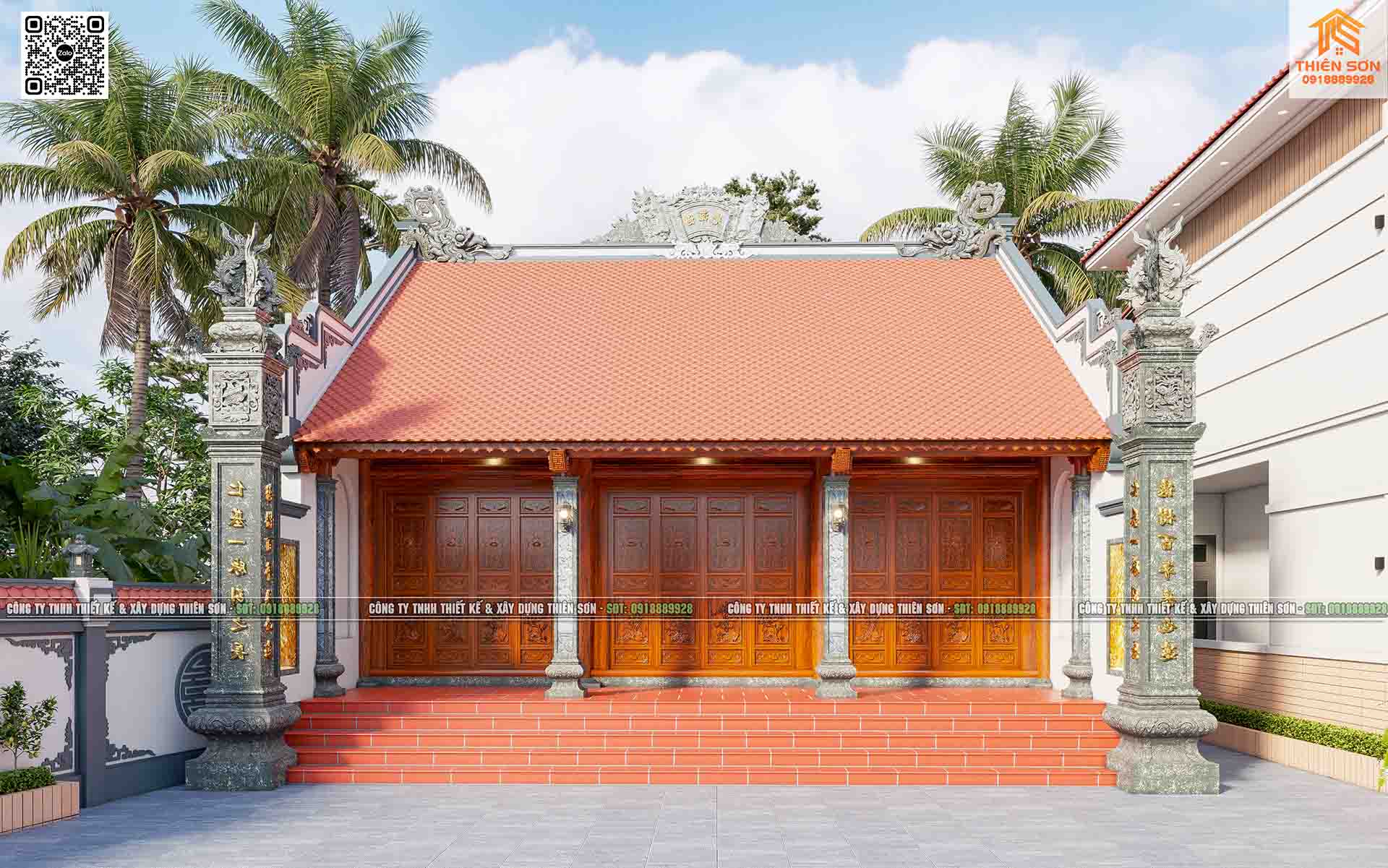 Mẫu nhà thờ 3 gian 2 mái kết hợp nhà ở hai tầng tại Bắc Ninh Mẫu nhà thờ 3 gian 2 mái kết hợp nhà ở hai tầng tại Bắc Ninh