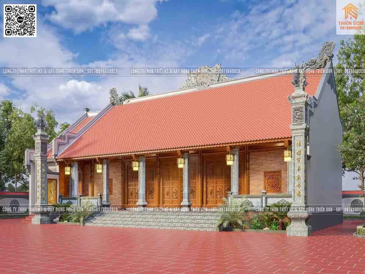 Thi công công trình nhà thờ Tổ tại chùa Trùng Quán Gia Lâm – Hà Nội