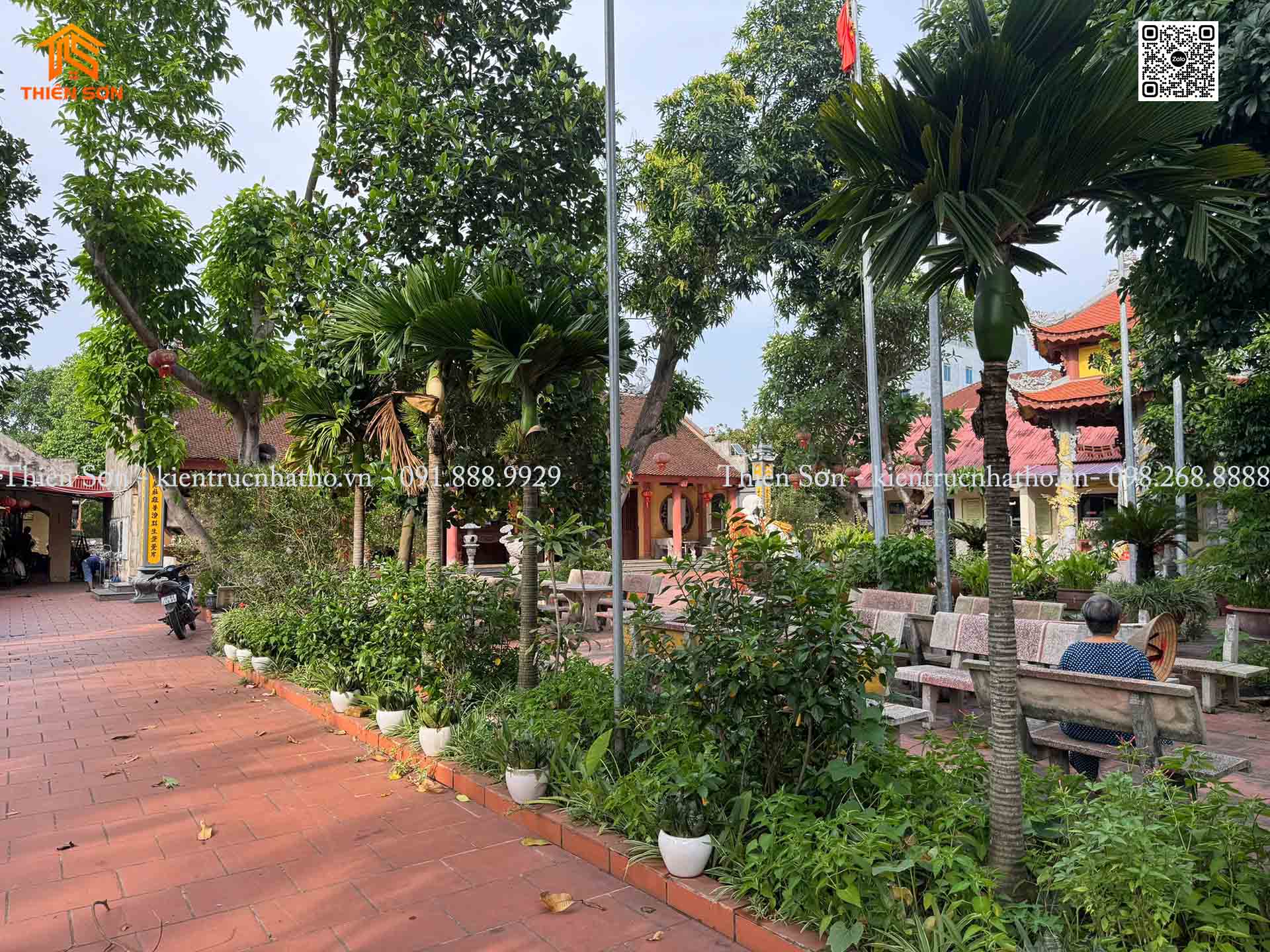 Thi công công trình nhà thờ Tổ tại chùa Trùng Quán Gia Lâm - Hà Nội