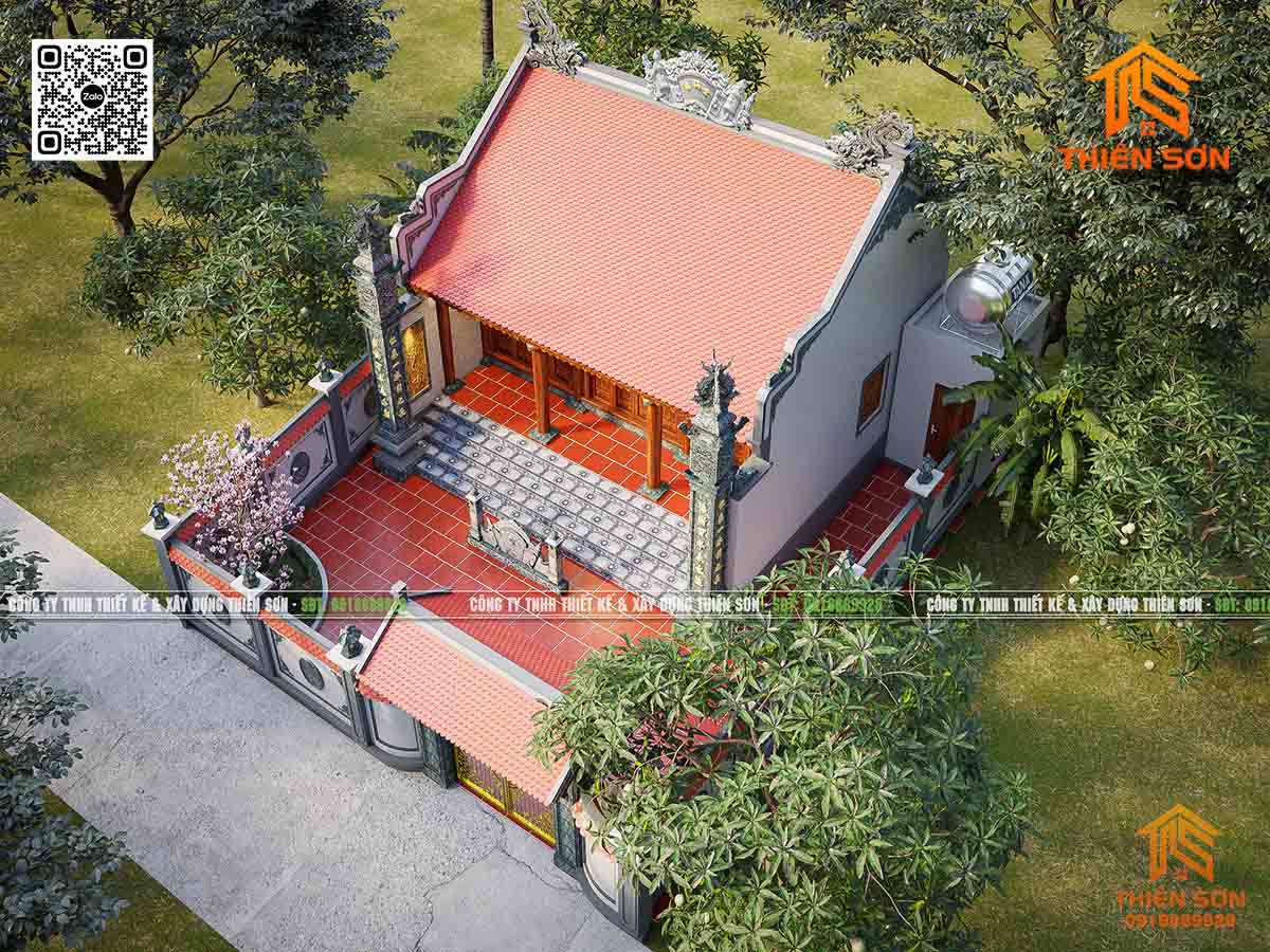 Bản vẽ 3D nhà thờ bê tông giả gỗ 3 gian ở Thiệu Hóa – Thanh Hóa