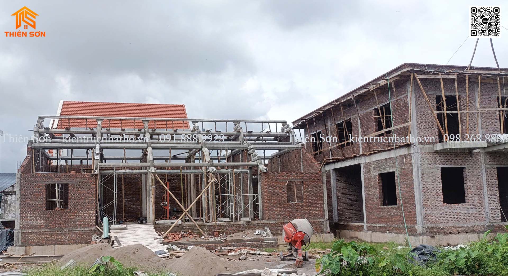 Tiến độ thi công công trình nhà thờ bê tông giả gỗ tại Hưng Yên