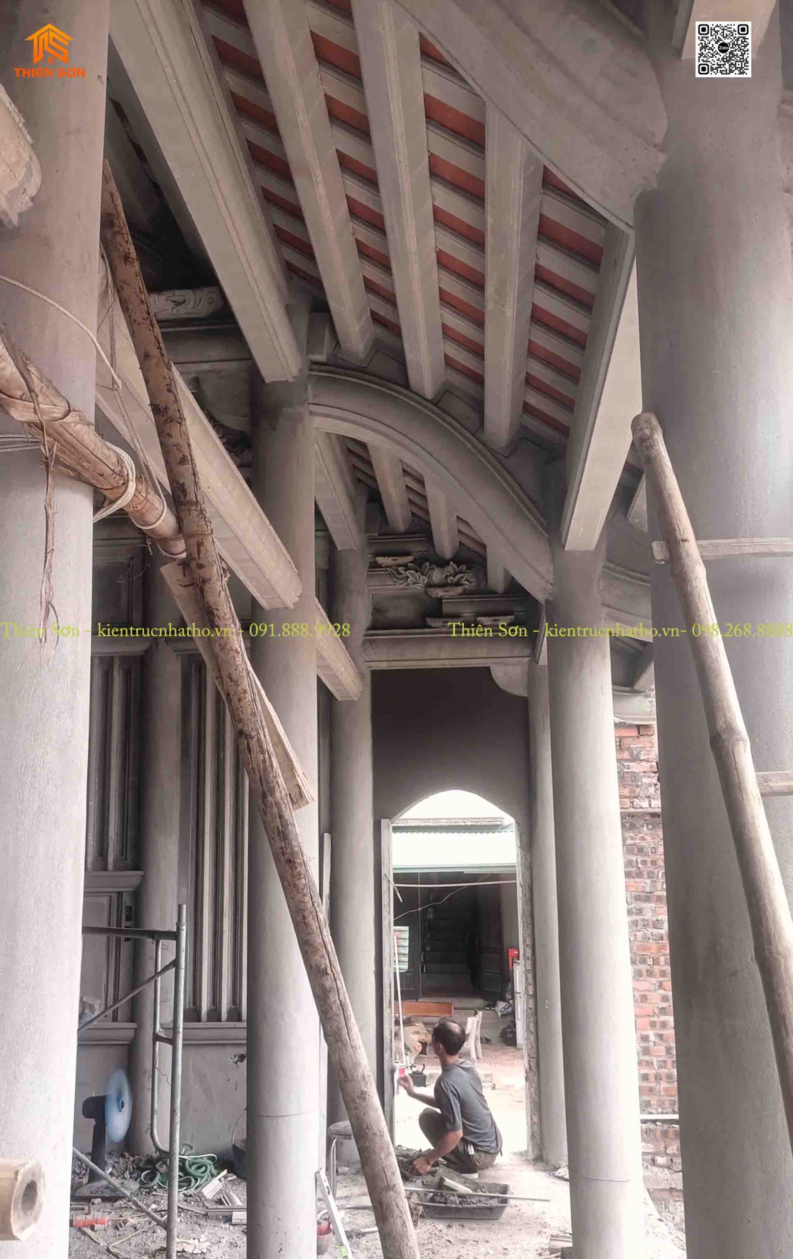 Tiến độ thi công công trình nhà thờ bê tông giả gỗ tại Hưng Yên Tiến độ thi công công trình nhà thờ bê tông giả gỗ tại Hưng Yên