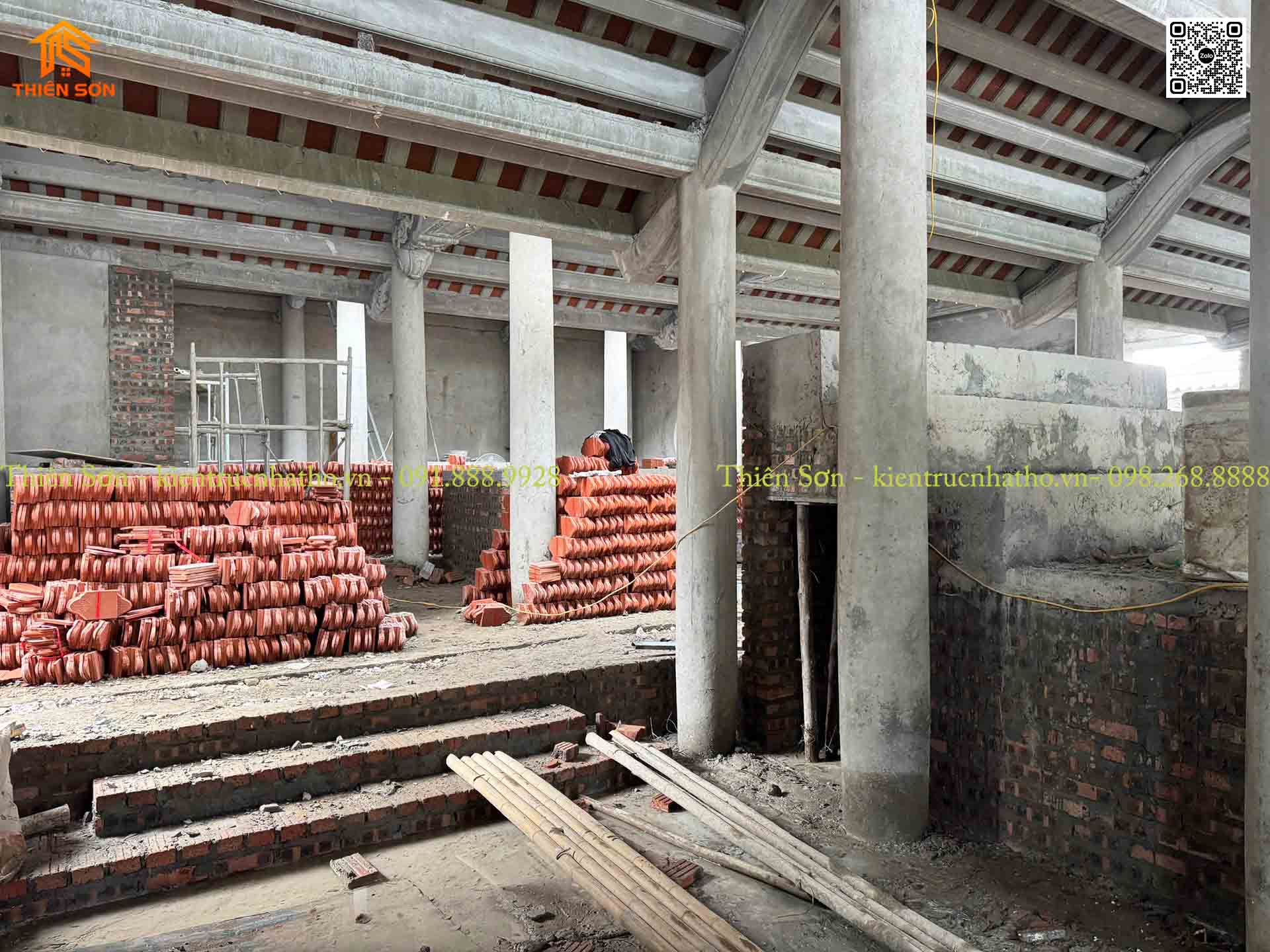 Cập nhật tiến độ công trình nhà thờ mẫu bê tông giả gỗ tại Bắc Giang