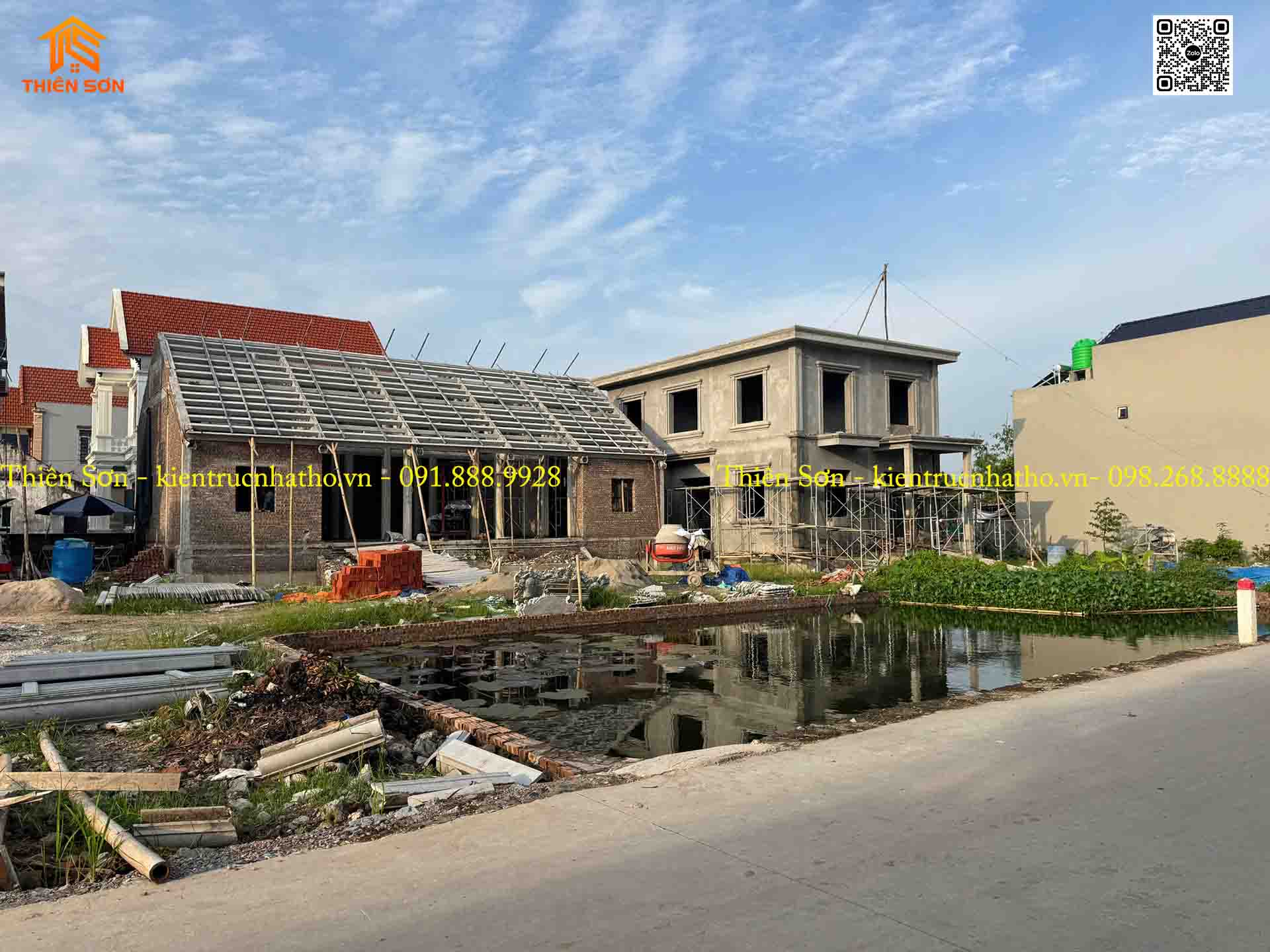 Tiến độ thi công nhà thờ 5 gian bê tông giả gỗ tại Hưng Yên