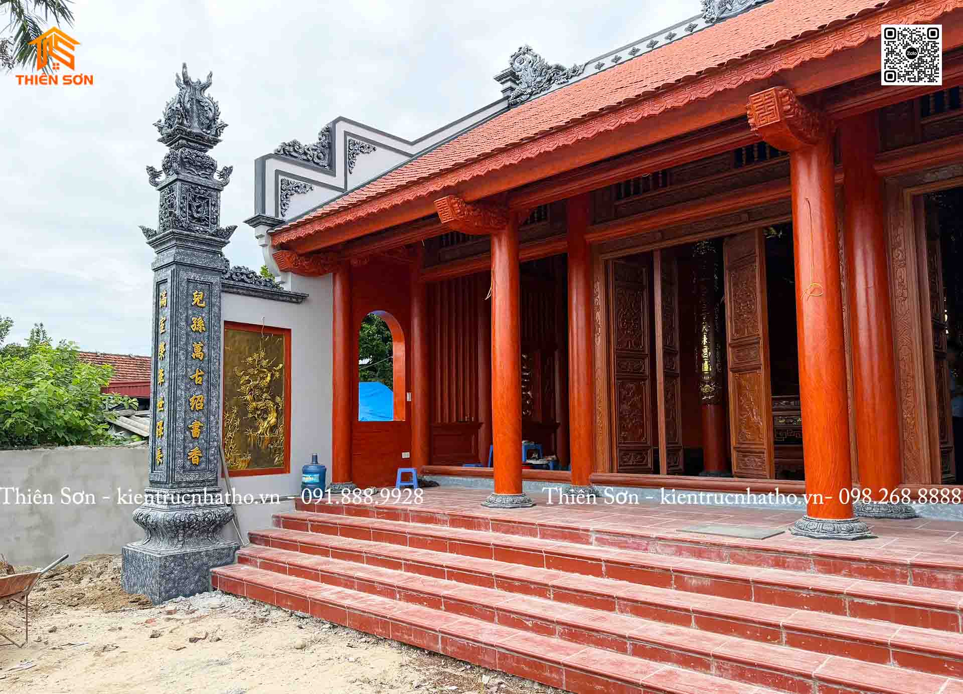 Hoàn thiện công trình nhà thờ 3 gian bê tông giả gỗ tại Du Lễ - Hải Phòng