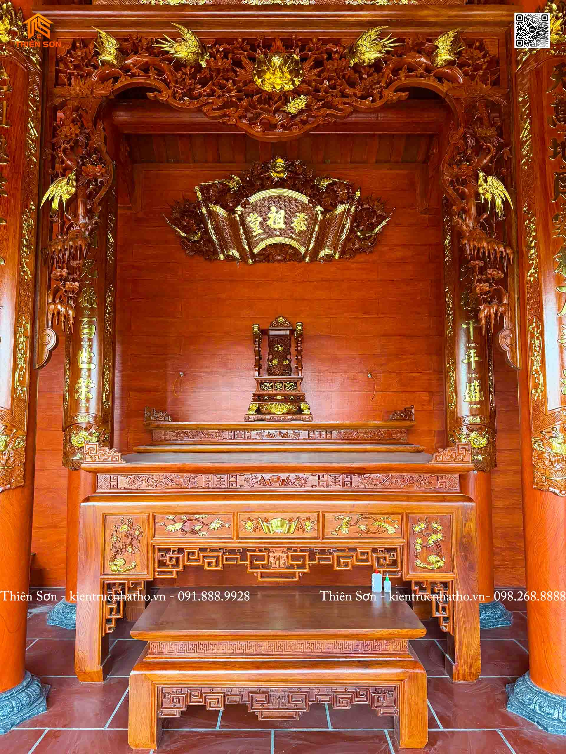 Hoàn thiện công trình nhà thờ 3 gian bê tông giả gỗ tại Du Lễ - Hải Phòng