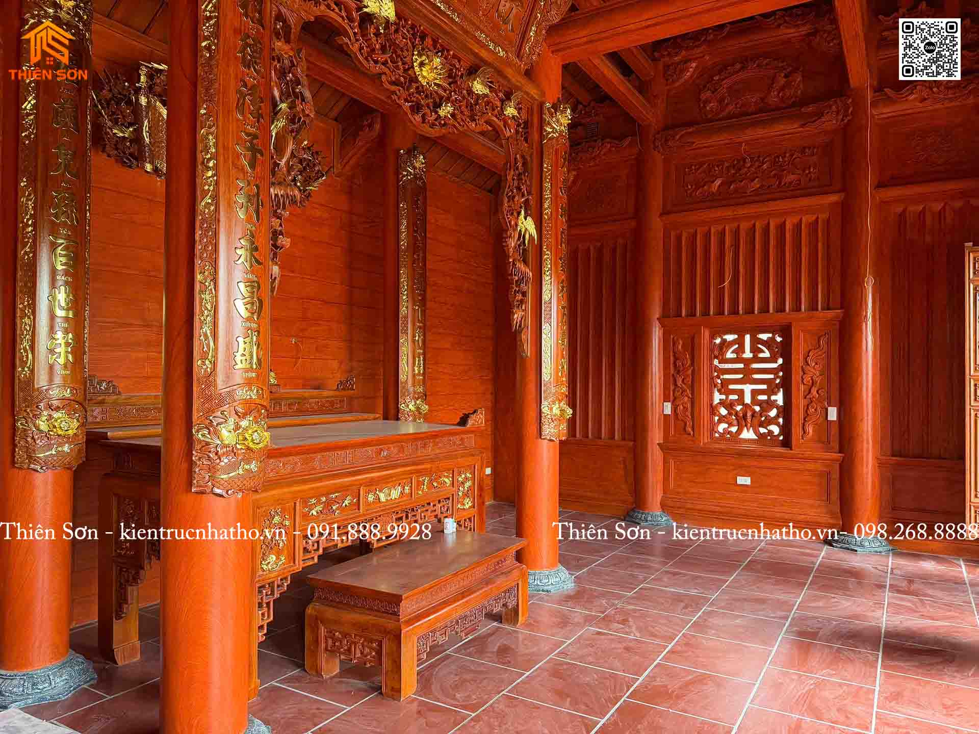 Hoàn thiện công trình nhà thờ 3 gian bê tông giả gỗ tại Du Lễ - Hải Phòng