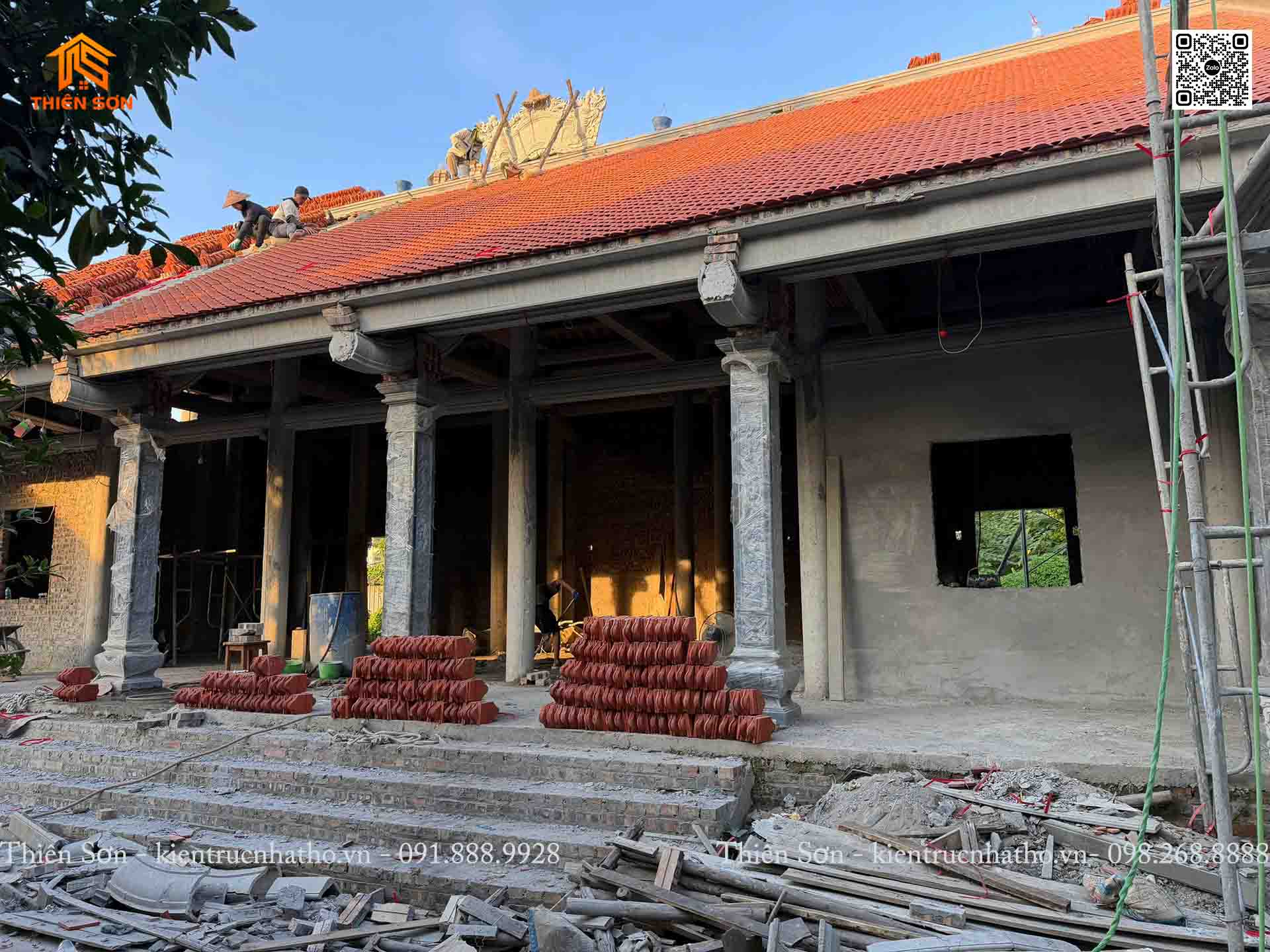 Phần thô công trình nhà thờ Mẫu tại chùa Trùng Quán Hà Nội Phần thô công trình nhà thờ Mẫu tại chùa Trùng Quán Hà Nội