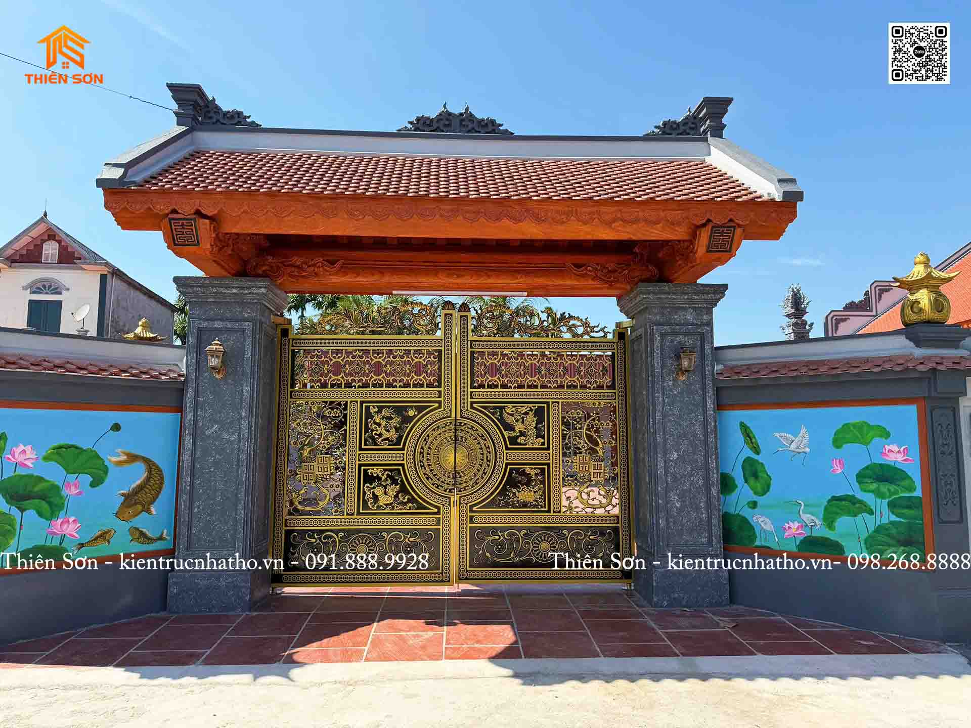 Bàn giao nhà 3 gian bê tông giả gỗ tại Kiến Thụy - Hải Phòng Bàn giao nhà 3 gian bê tông giả gỗ tại Kiến Thụy - Hải Phòng