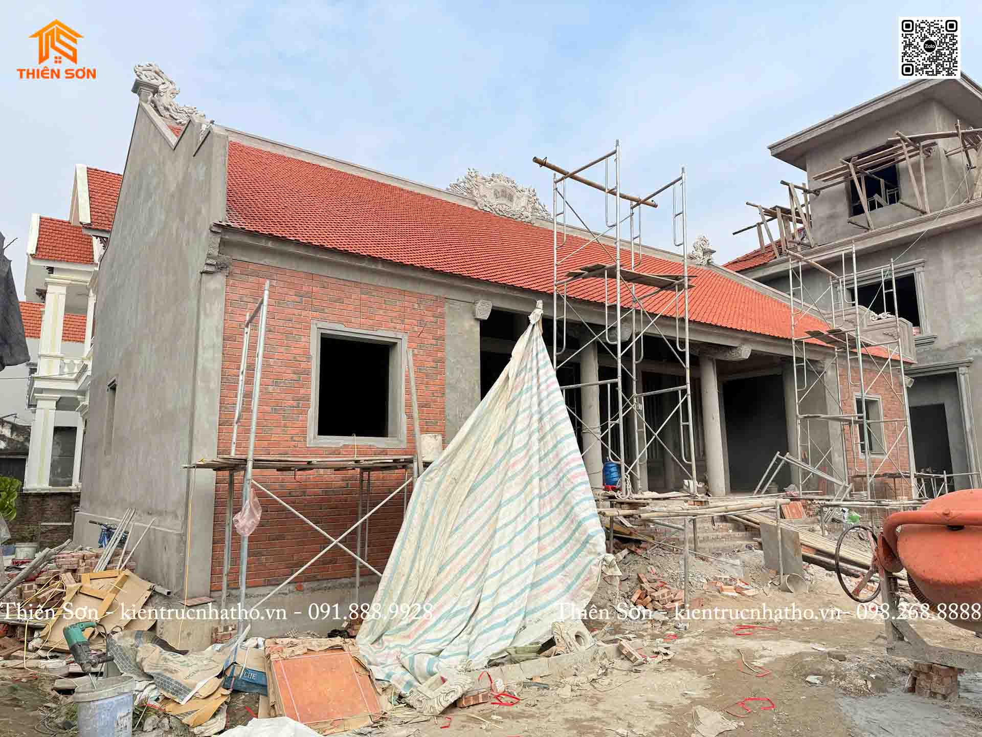 Hoàn thiện phần thô công trình nhà 5 gian Diên Hồng - Hưng Yên Hoàn thiện phần thô công trình nhà 5 gian Diên Hồng - Hưng Yên