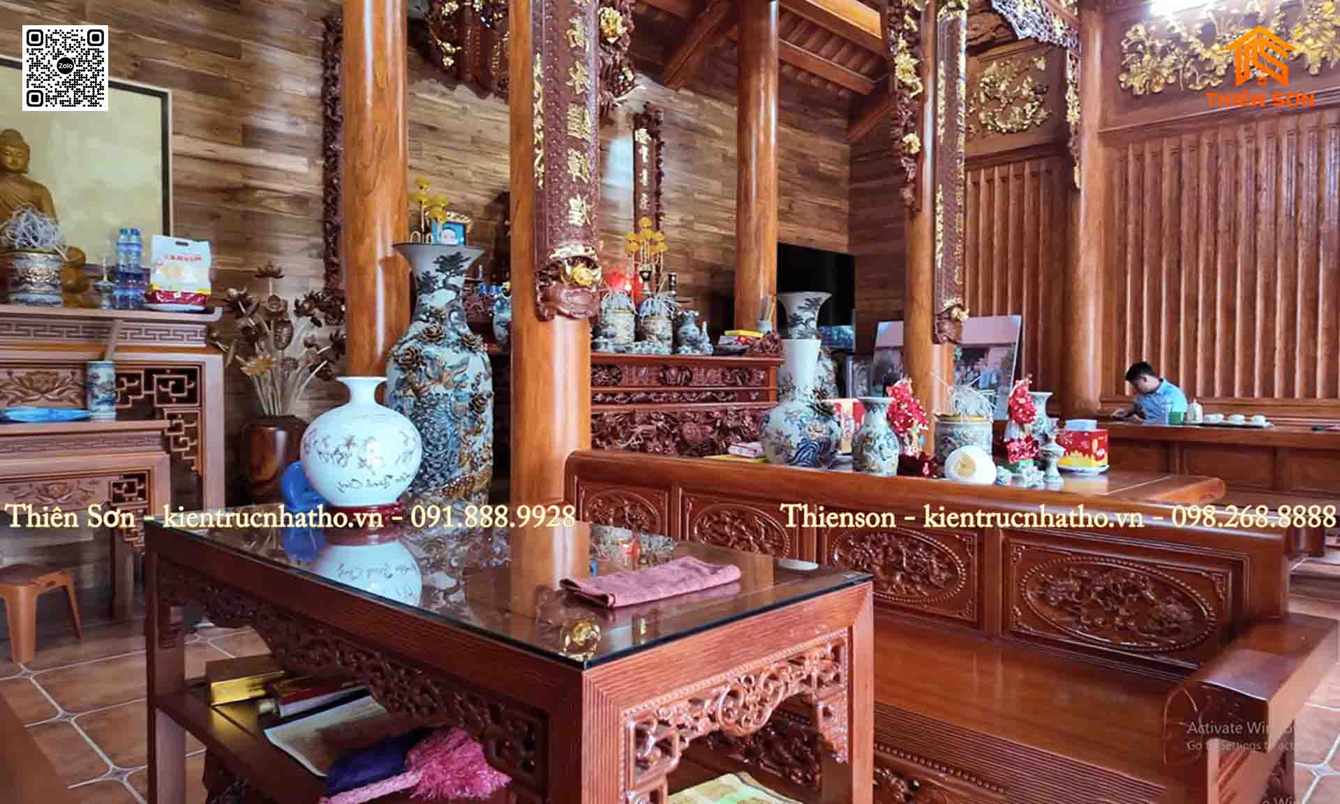 Công trình nhà thờ 5 gian bê tông giả gỗ tại Hưng Yên cực đẹp