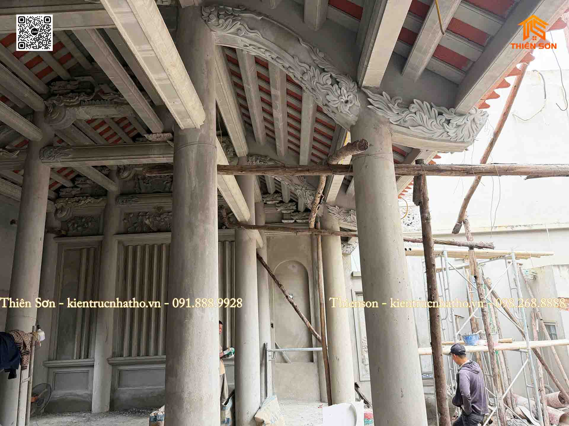 Phần thô công trình nhà 3 gian bê tông giả gỗ tại Hồng Vân - Thường Tín Phần thô công trình nhà 3 gian bê tông giả gỗ tại Hồng Vân - Thường Tín