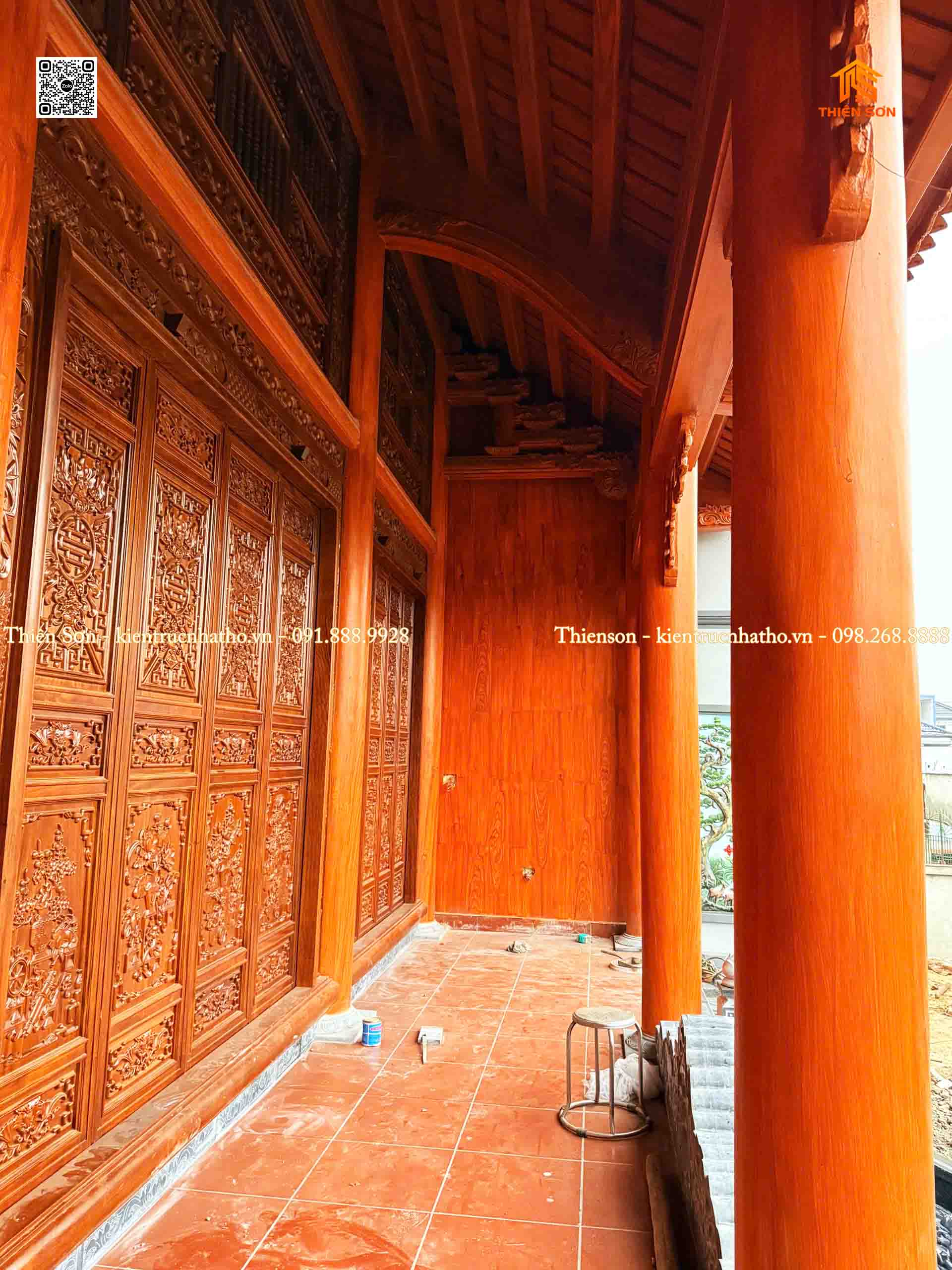 Xây nhà thờ 3 gian bê tông giả gỗ tại Diễm Châu - Nghệ An