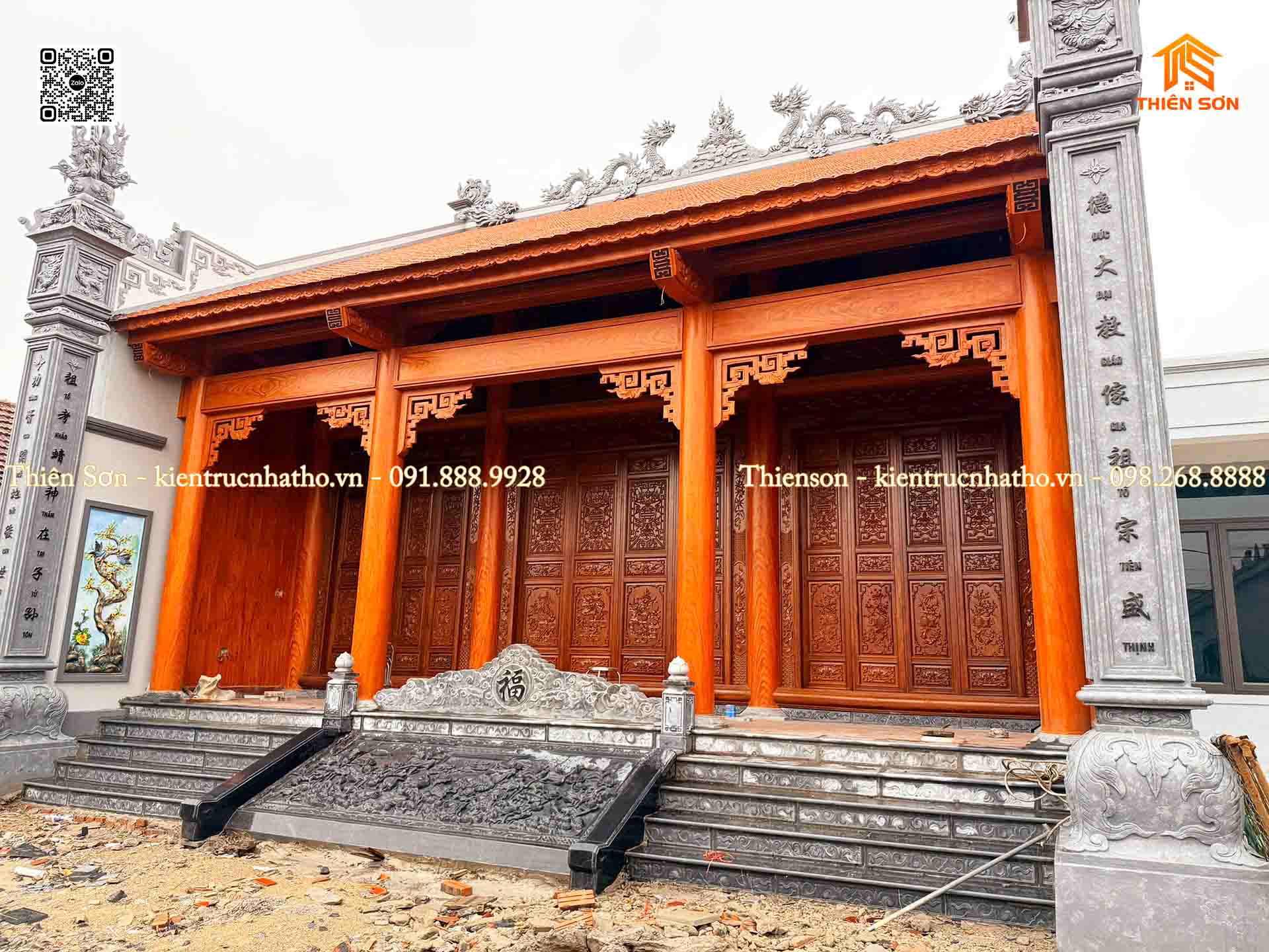 Xây nhà thờ 3 gian bê tông giả gỗ tại Diễm Châu - Nghệ An